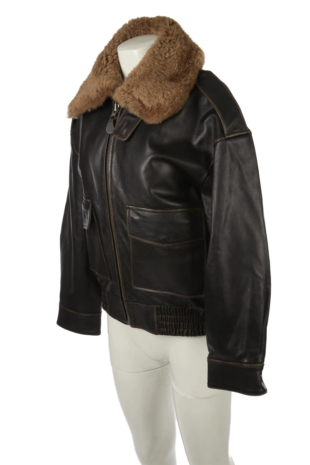 CITIZENS OF HUMANITY BROWN SANTIAGO LEATHER JACKET SMALL - Image 3