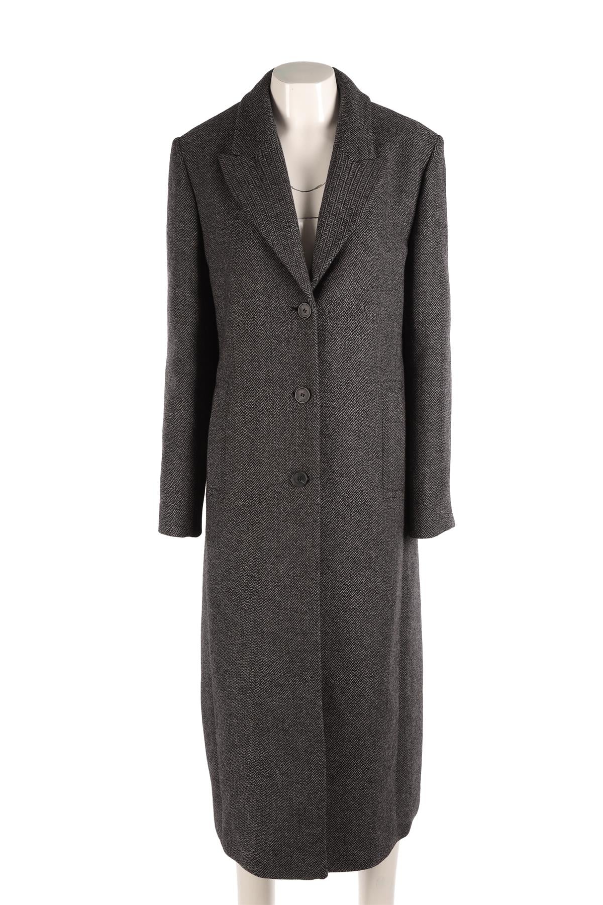 CLAUDIE PIERLOT GREY WOOL COAT FR 40 UK 12 - Image 2