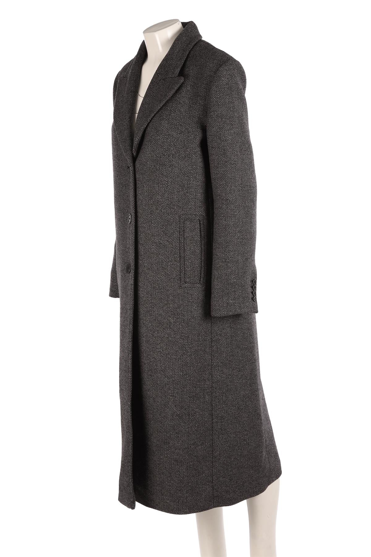 CLAUDIE PIERLOT GREY WOOL COAT FR 40 UK 12 - Image 3