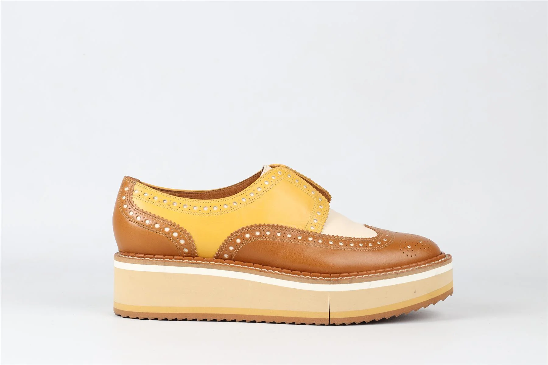 CLERGERIE TAN LEATHER PLATFORM LOAFERS EU 38.5 UK 5.5 US 8.5 - Image 2