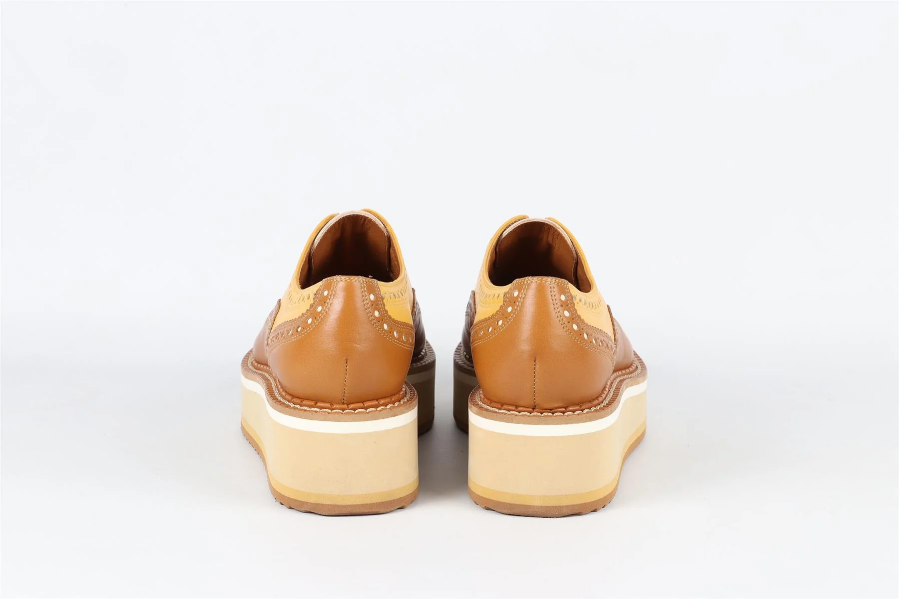 CLERGERIE TAN LEATHER PLATFORM LOAFERS EU 38.5 UK 5.5 US 8.5 - Image 5
