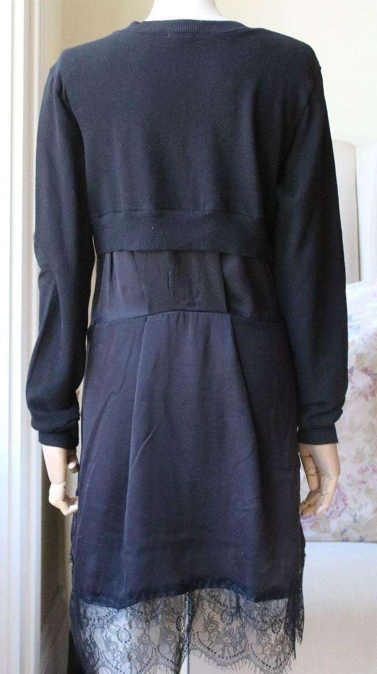 CLU LACE-TRIMMED COTTON-JERSEY AND WASHED-SILK DRESS SMALL - Image 6