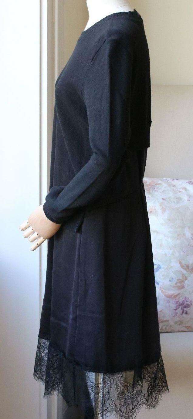 CLU LACE-TRIMMED COTTON-JERSEY AND WASHED-SILK DRESS SMALL - Image 9