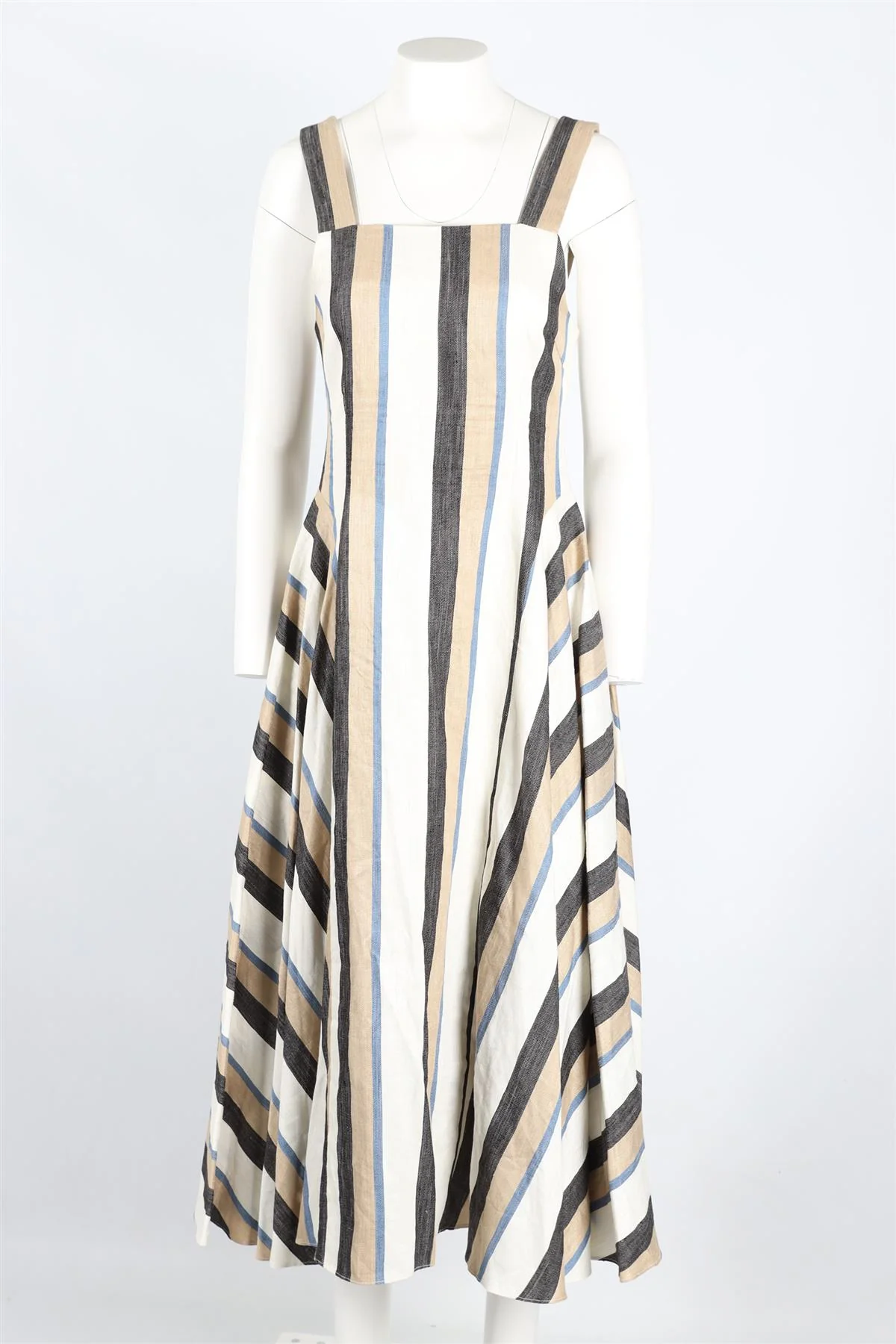 CO MULTICOLOURED STRIPED LINEN MAXI DRESS MEDIUM - Image 2