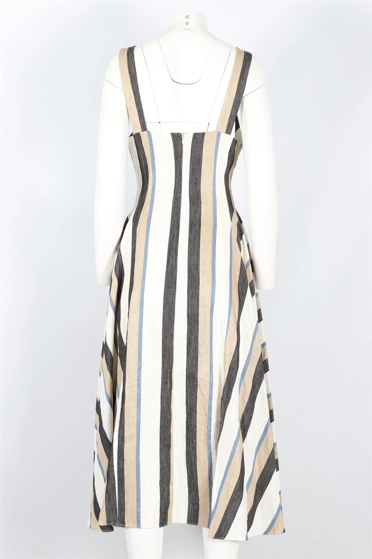 CO MULTICOLOURED STRIPED LINEN MAXI DRESS MEDIUM - Image 4