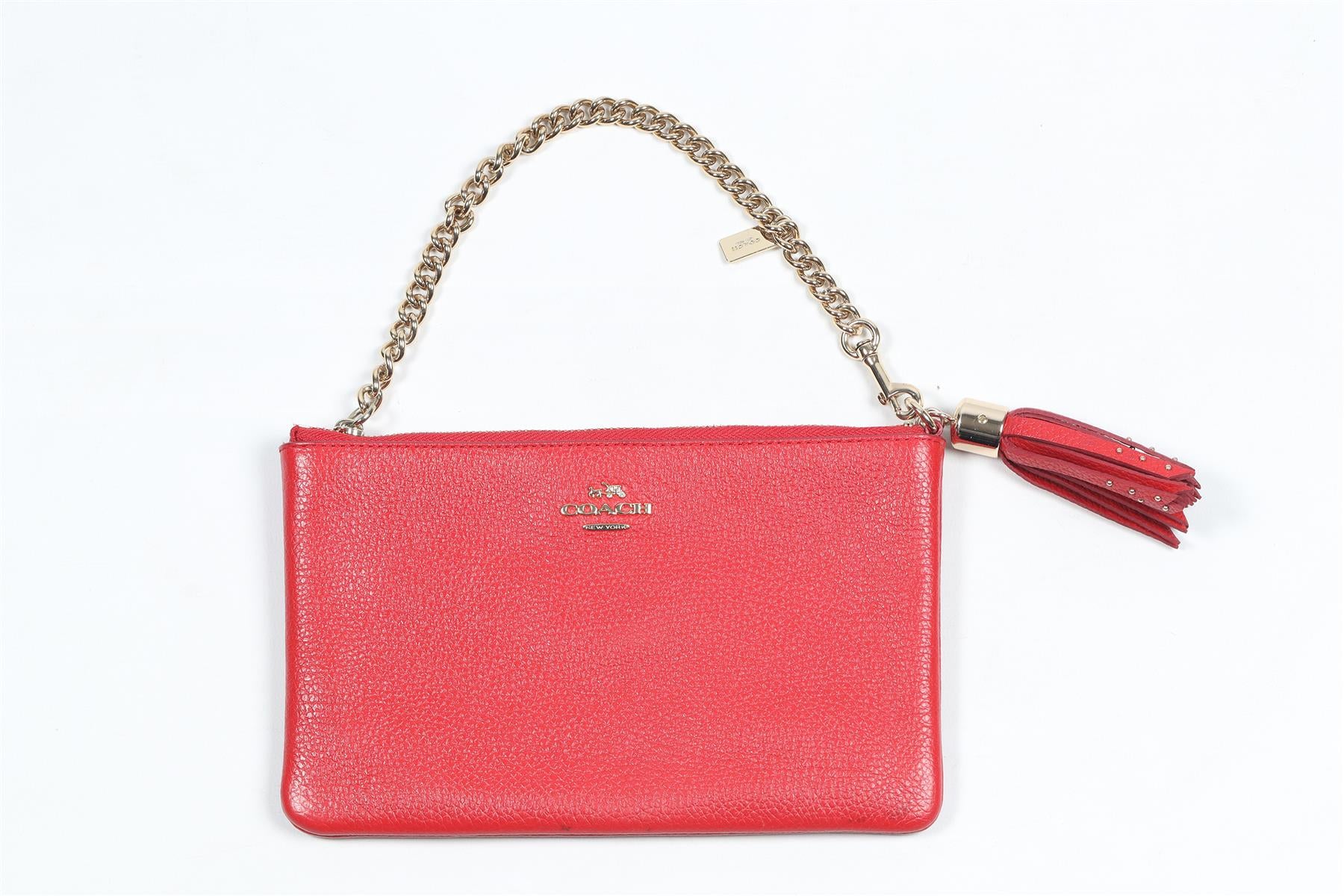 COACH RED LEATHER POUCH - Image 2