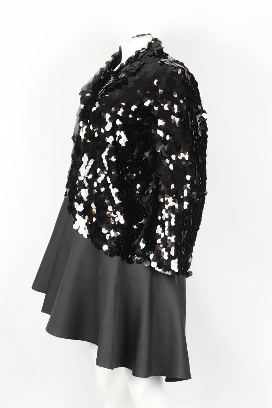 COMME DES GARÇONS ASYMMETRIC SEQUINED CHIFFON COAT MEDIUM - Image 3