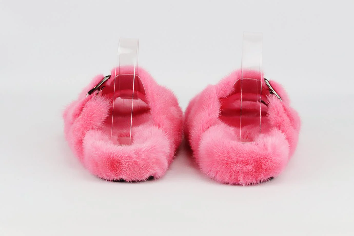 CONFETTI MINK FUR AND LEATHER SLIDES EU 38 UK 5 US 8 - Image 4