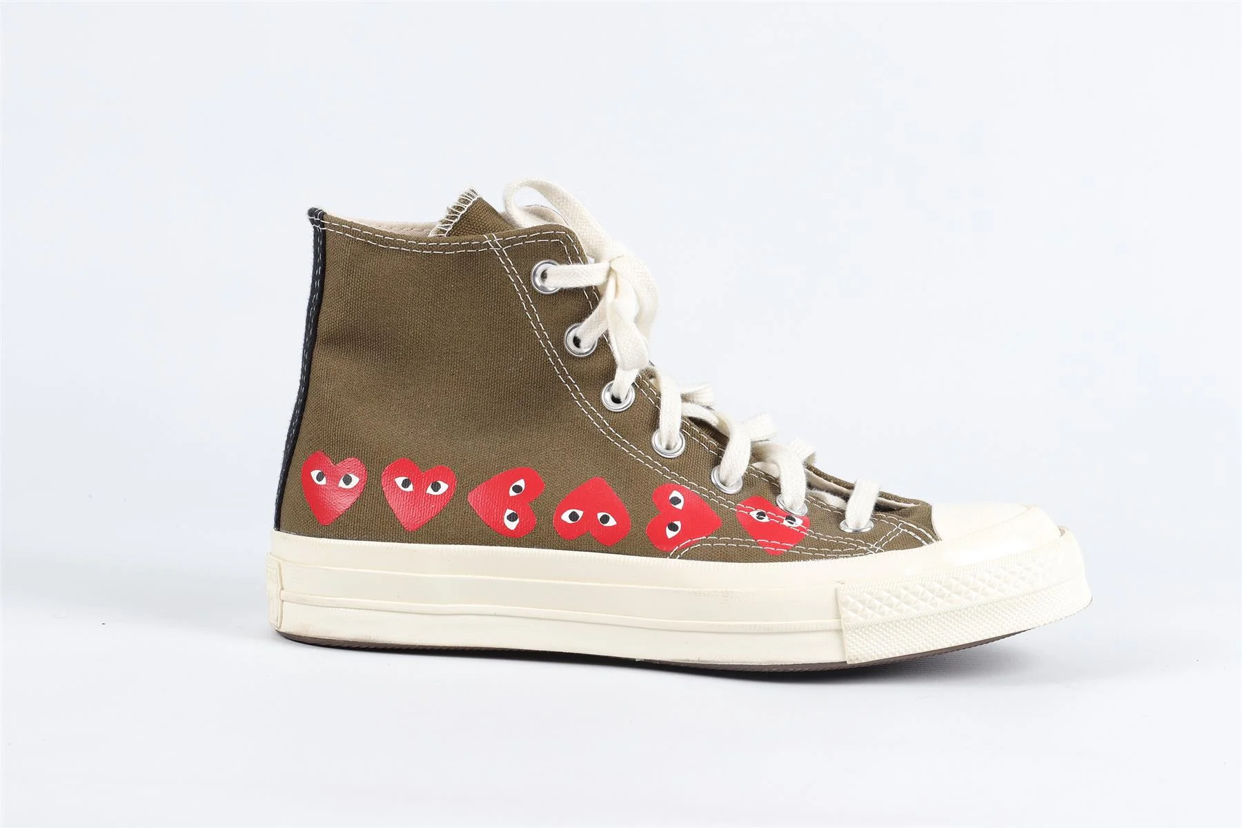 CONVERSE + COMME DES GARÇONS GREEN CANVAS SNEAKERS EU 39 UK 6 US 8 - Image 2