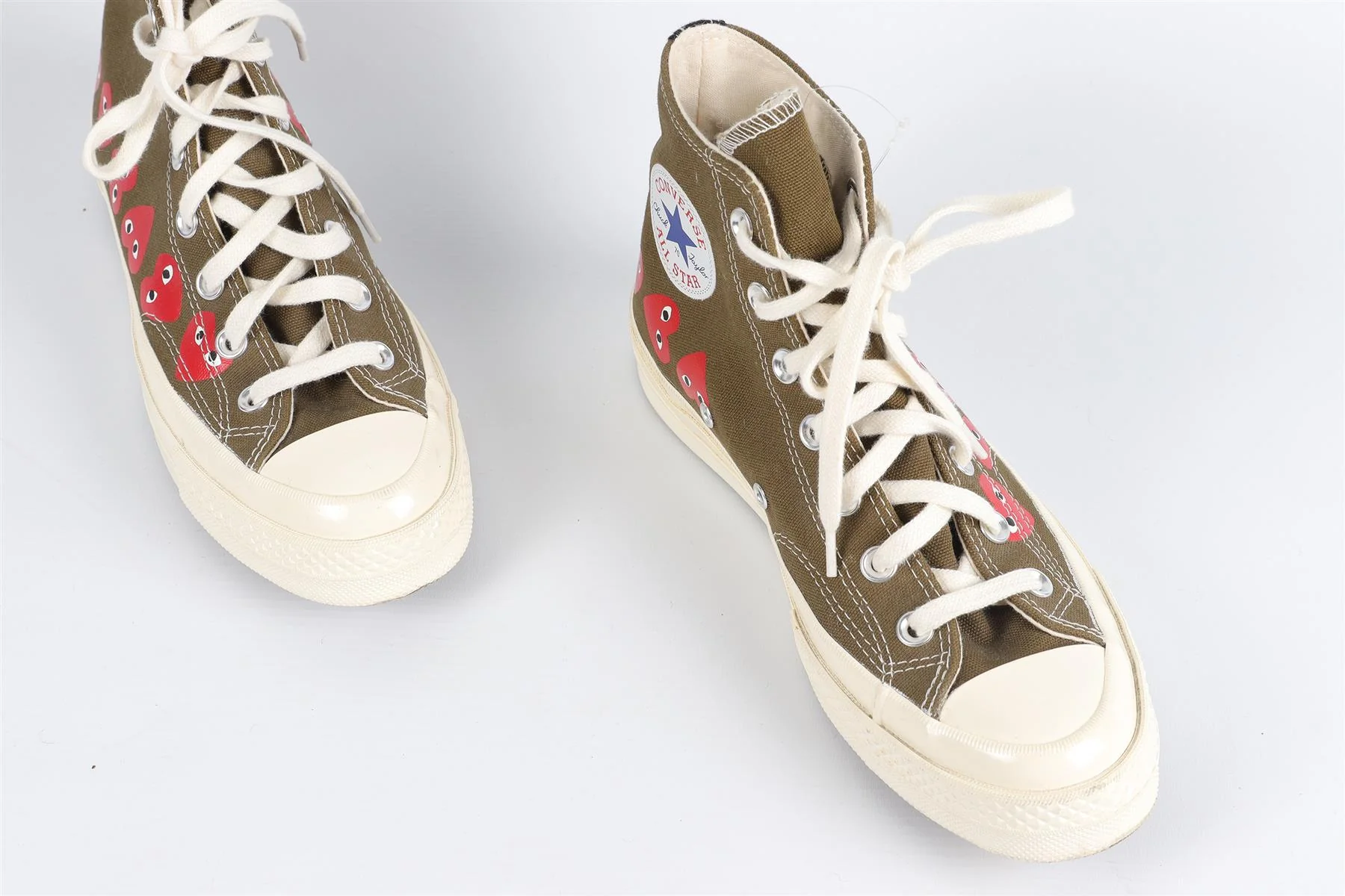 CONVERSE + COMME DES GARÇONS GREEN CANVAS SNEAKERS EU 39 UK 6 US 8 - Image 4