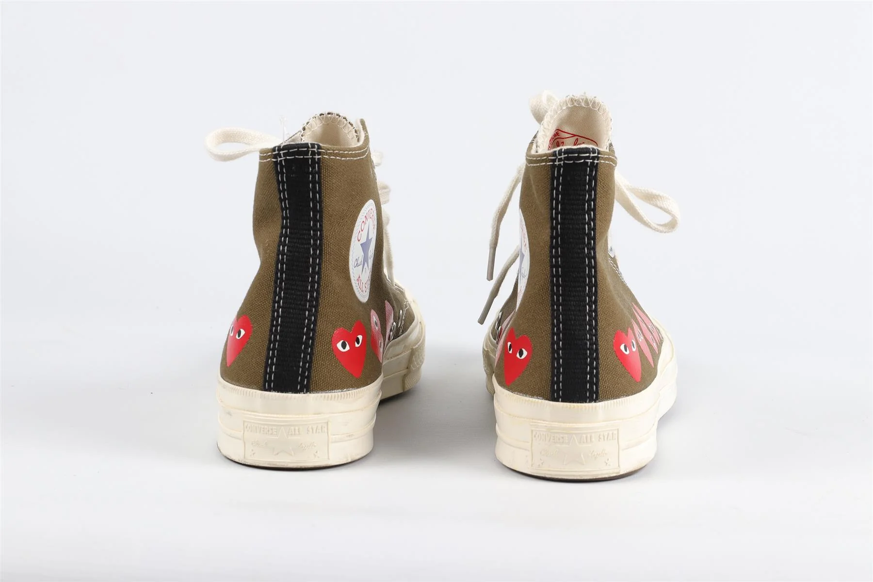 CONVERSE + COMME DES GARÇONS GREEN CANVAS SNEAKERS EU 39 UK 6 US 8 - Image 5