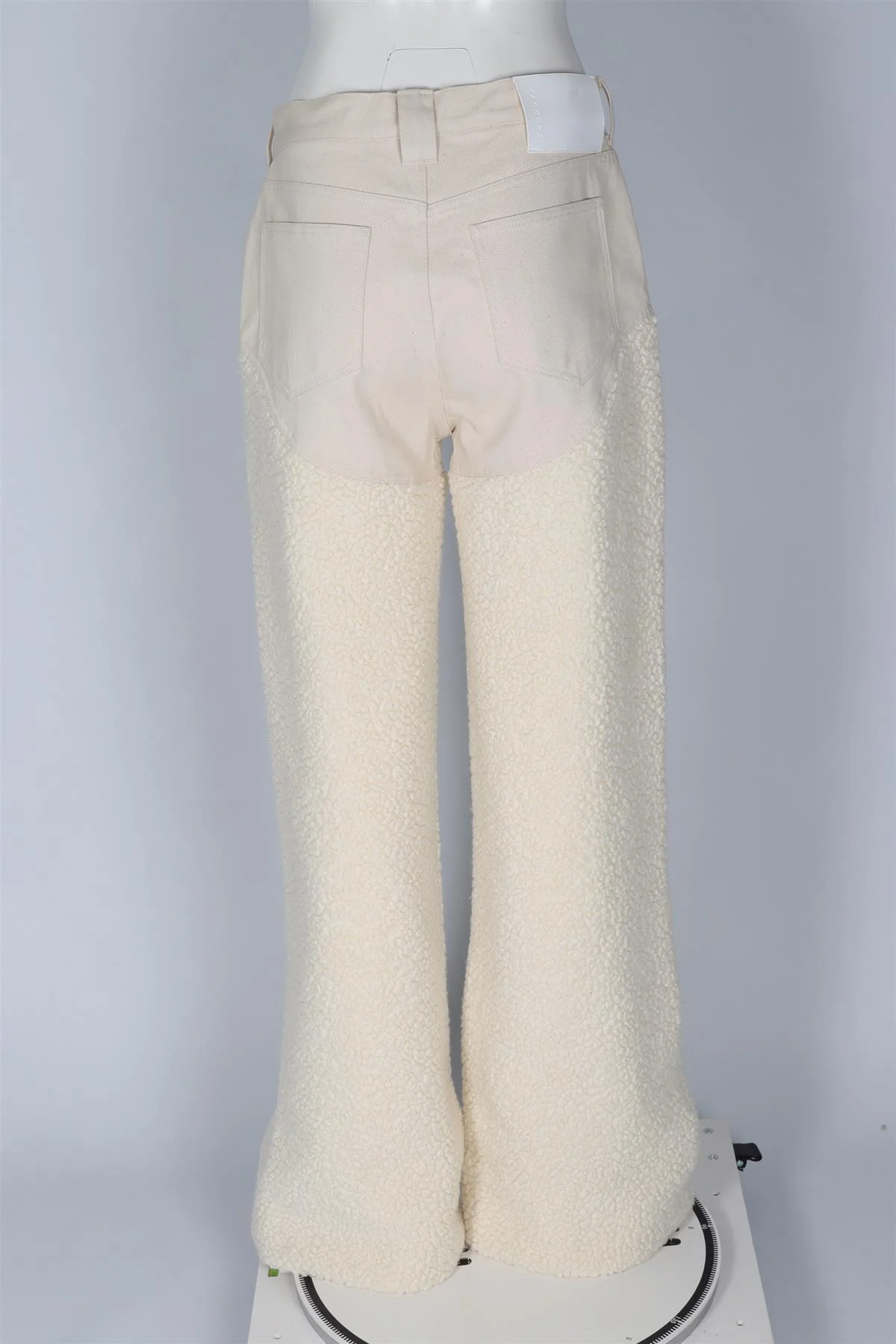 CORDOVA CREAM FAUX SHEARLING STRAIGHT LEG PANTS LARGE - Image 4