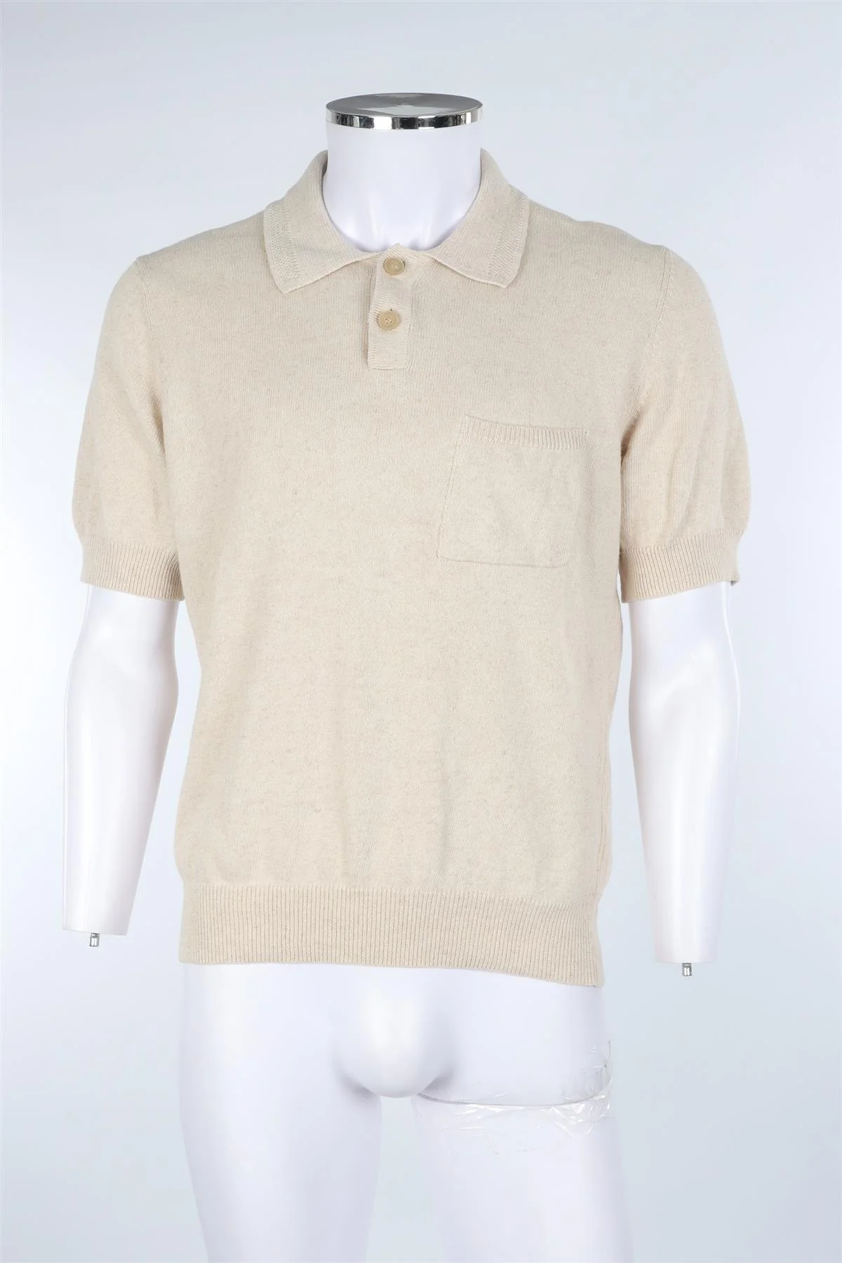 CORRIDOR BEIGE MEN'S COTTON POLO SHIRT SMALL - Image 2