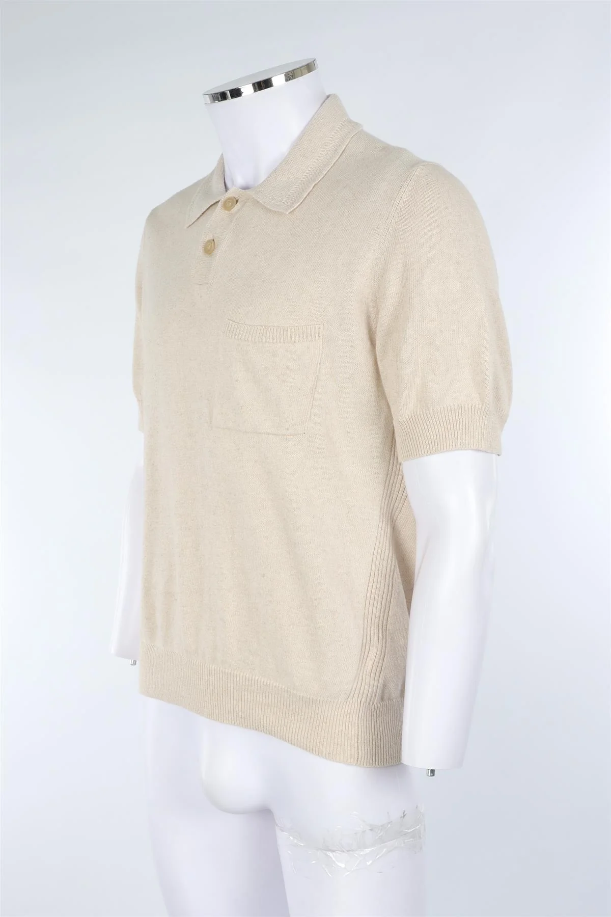 CORRIDOR BEIGE MEN'S COTTON POLO SHIRT SMALL - Image 3