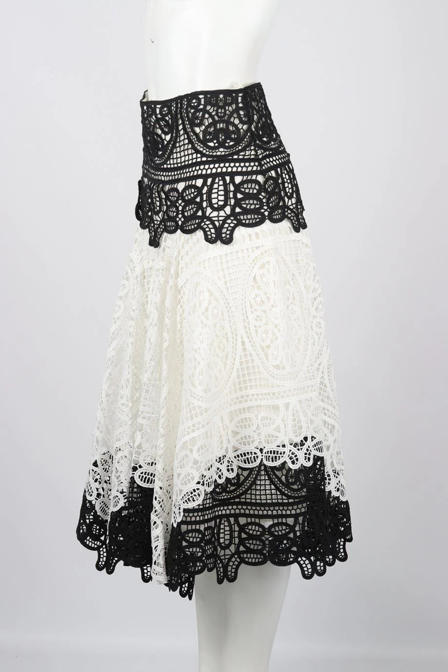 COSTARELLOS CROCHET KNIT MIDI SKIRT FR 40 UK 12 - Image 3