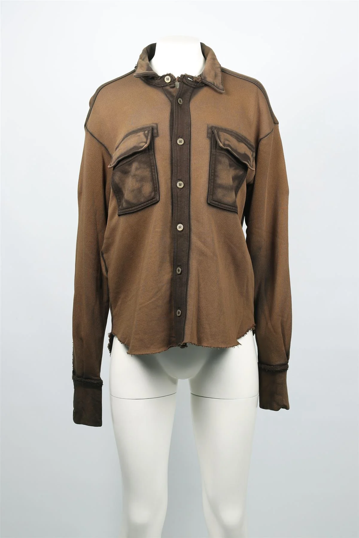 COTTON CITIZEN BROWN COTTON SHIRT SMALL - Image 2