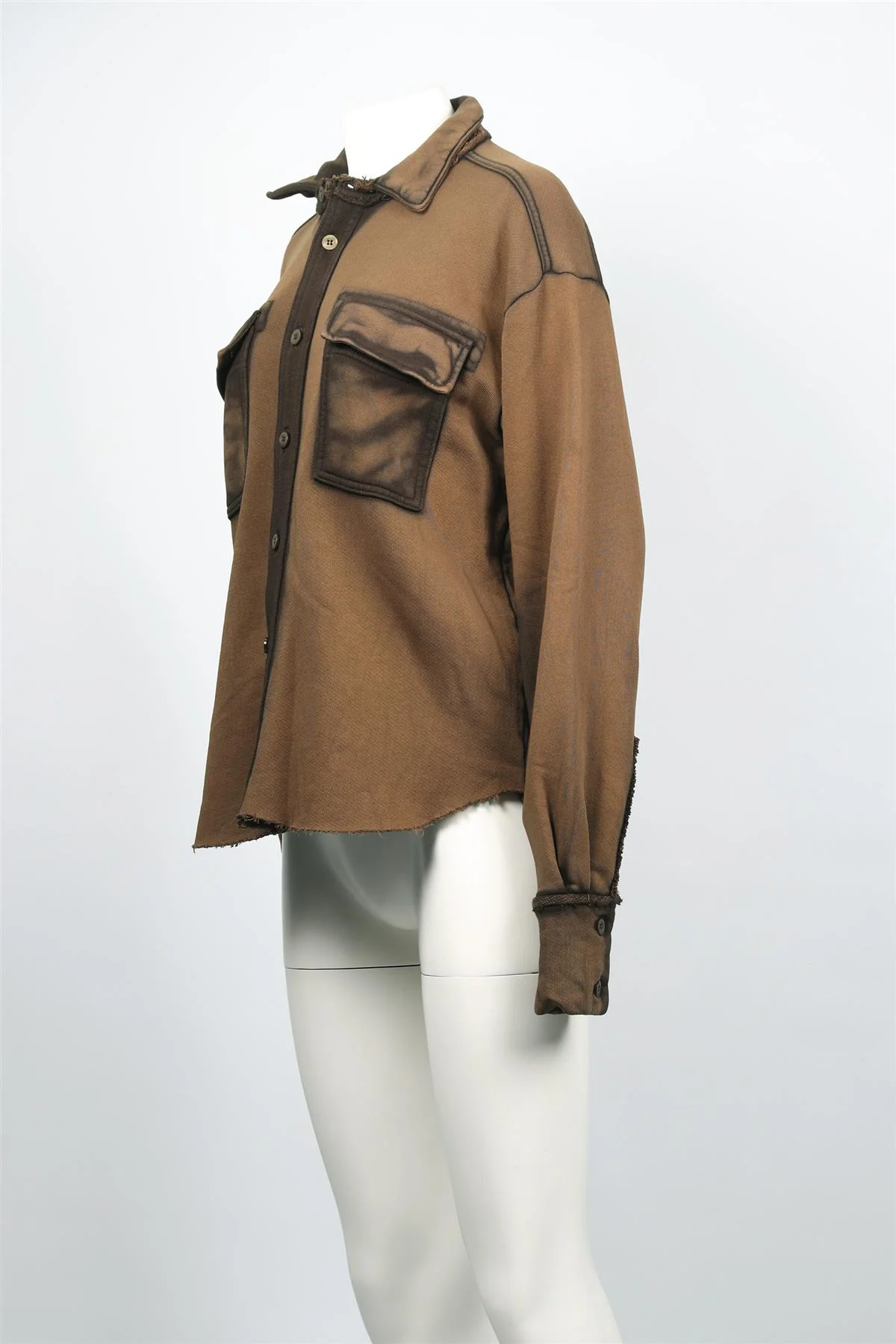 COTTON CITIZEN BROWN COTTON SHIRT SMALL - Image 3