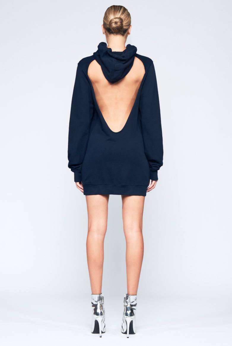 COTTON CITIZEN MILAN BACKLESS HOODIE MINI DRESS MEDIUM - Image 2