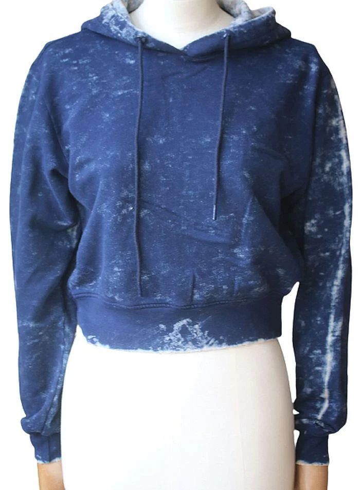 COTTON CITIZEN MILAN CROPPED PULLOVER NAVY HOODIE XSMALL - Image 2