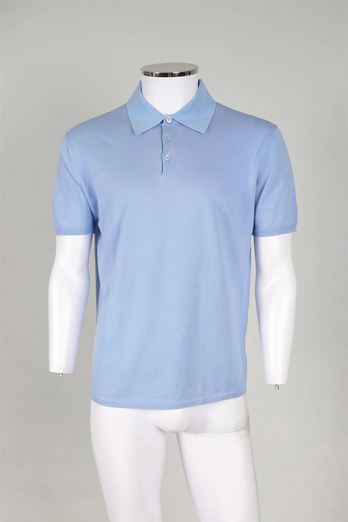 CRUCIANI BLUE MEN'S COTTON POLO SHIRT LARGE - Image 2