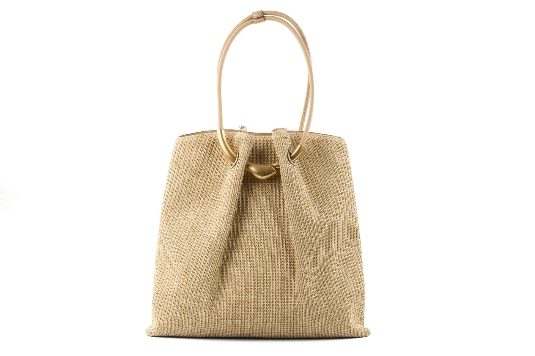CULT GAIA BEIGE ASA XLARGE RAFFIA TOTE BAG - Image 2