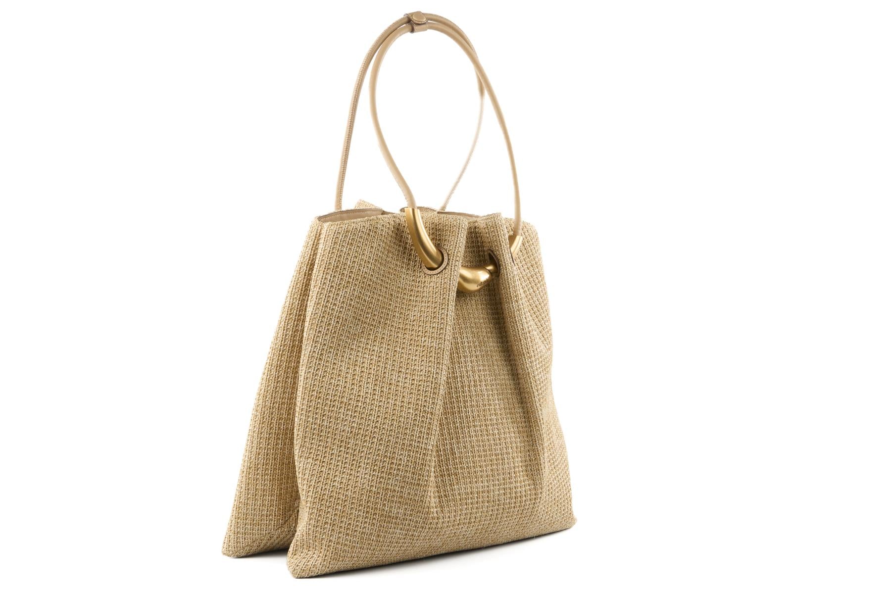 CULT GAIA BEIGE ASA XLARGE RAFFIA TOTE BAG - Image 3