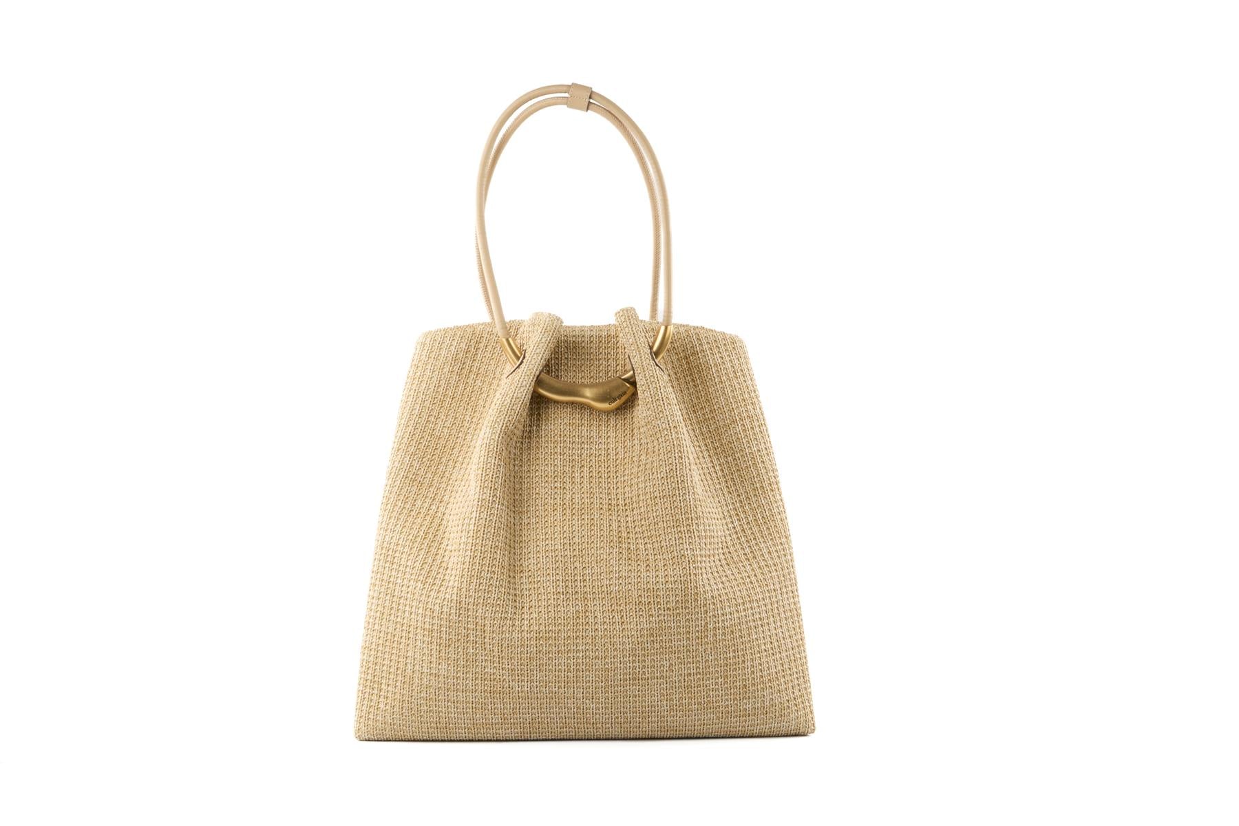 CULT GAIA BEIGE ASA XLARGE RAFFIA TOTE BAG - Image 6
