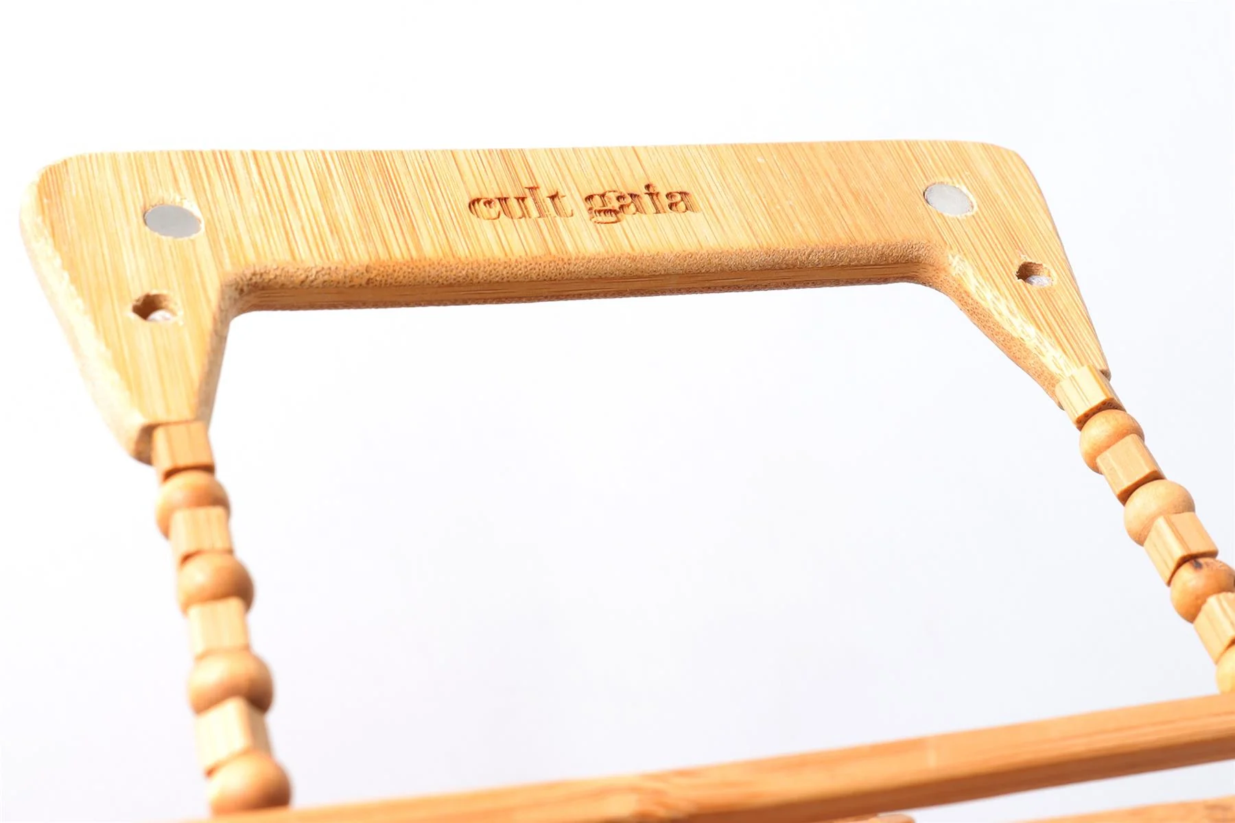 CULT GAIA BROWN WOOD TOTE BAG - Image 9