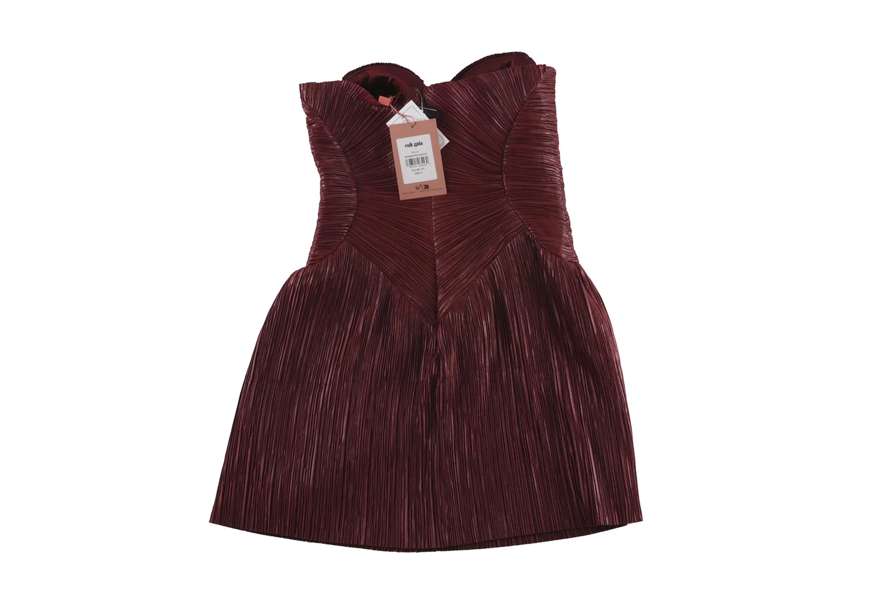 CULT GAIA BURGUNDY SATIN MINI DRESS US 0 UK 4 - Image 4