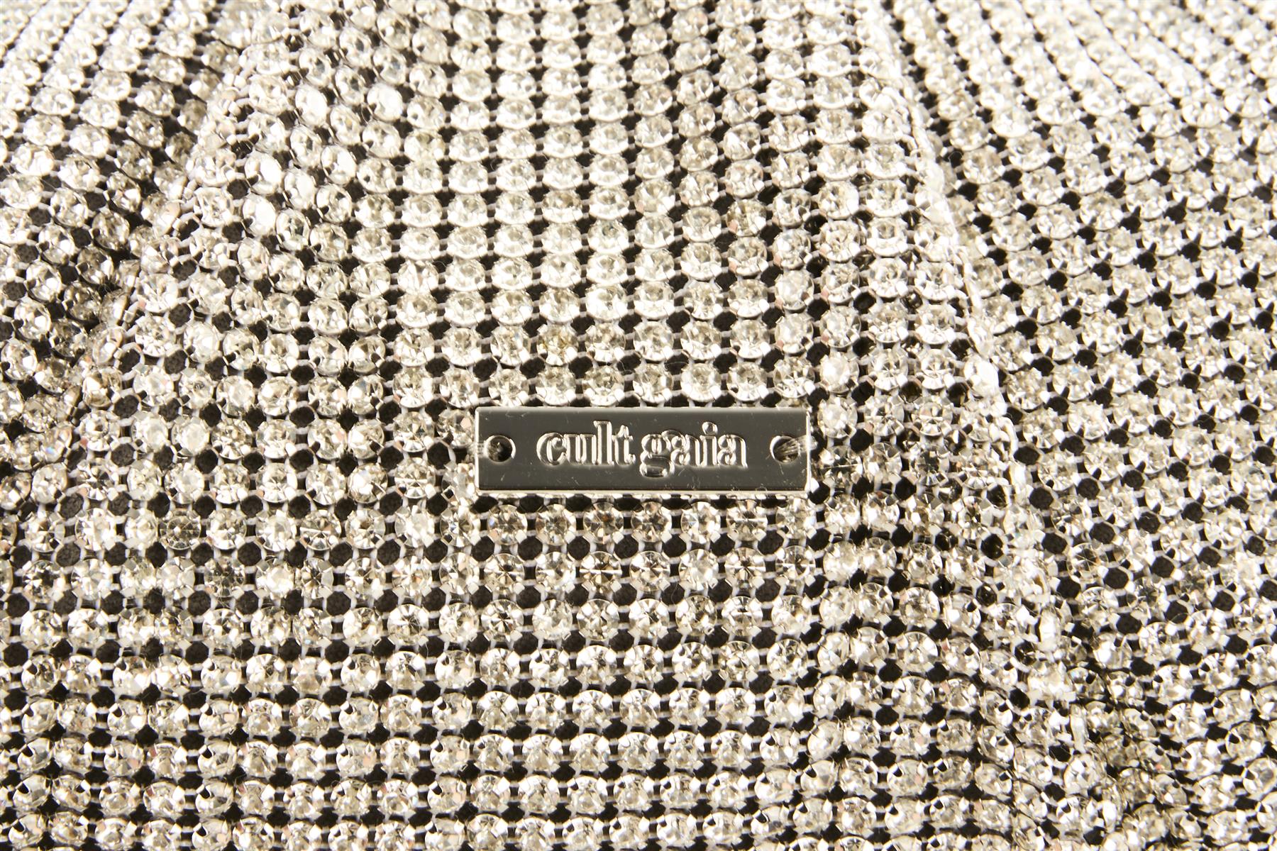CULT GAIA SILVER JAALA CRYSTAL CLUTCH - Image 8