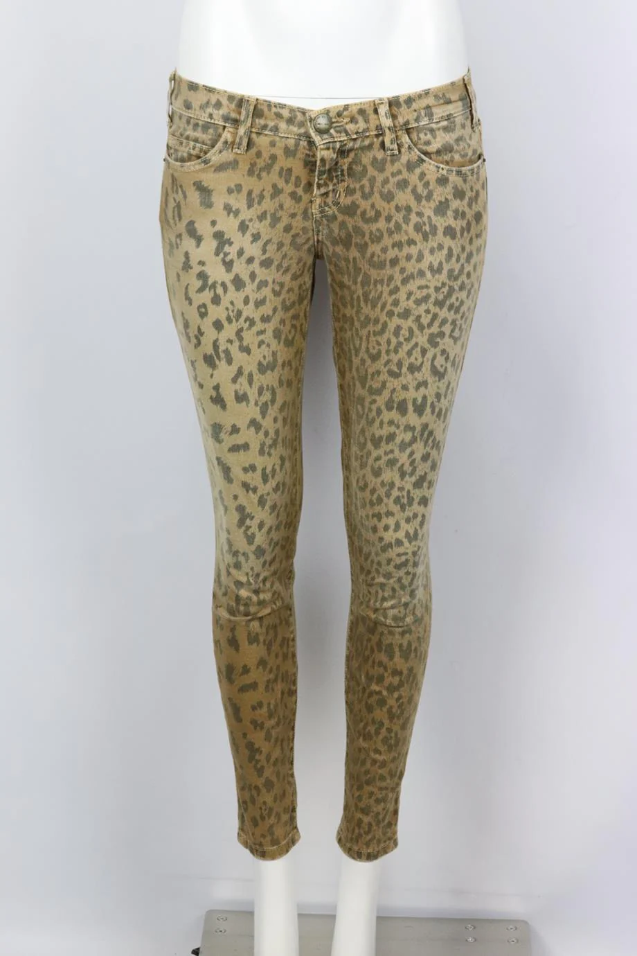 CURRENT/ELLIOTT LOW RISE LEOPARD PRINT SKINNY JEANS W26 UK 8 - Image 2