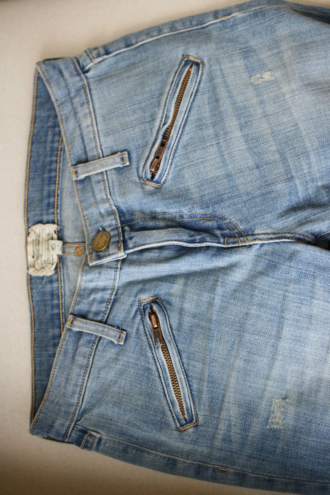 CURRENT ELLIOTT THE SILVERLAKE ZIP BLUE JEANS W27 UK 8/10 - Image 11