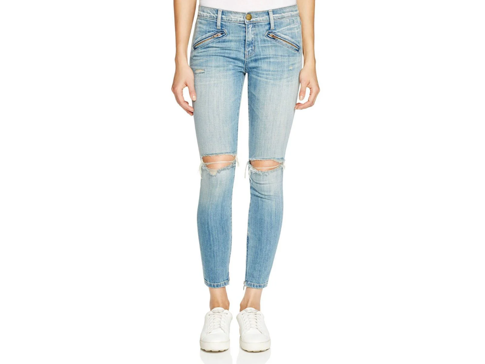 CURRENT ELLIOTT THE SILVERLAKE ZIP BLUE JEANS W27 UK 8/10 - Image 12