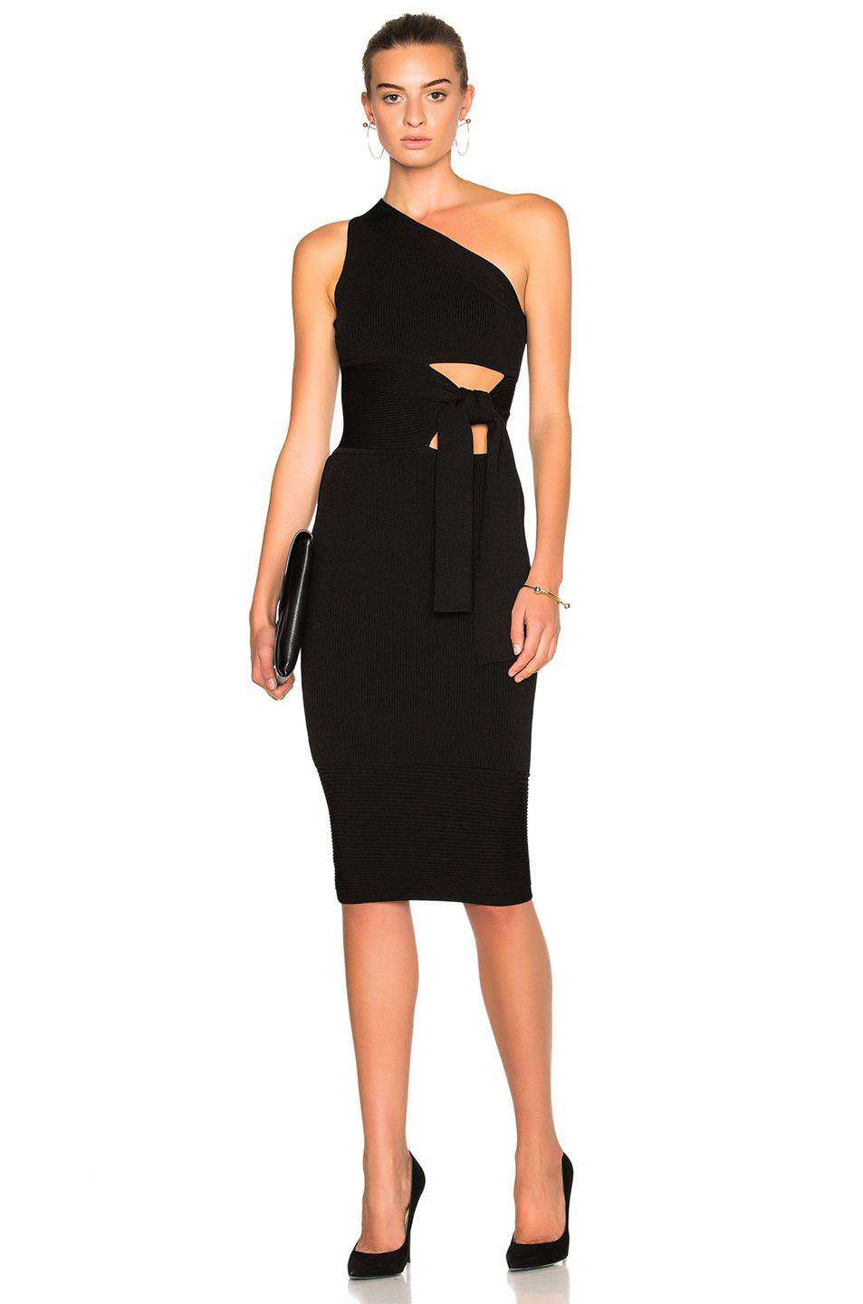 CUSHNIE ET OCHS ONE SHOULDER KNIT DRESS SMALL - Image 3