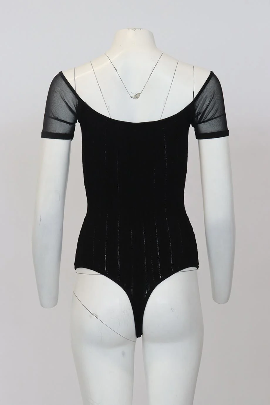 CUSHNIE RIBBED STRETCH KNIT BODYSUIT SMALL - Image 4