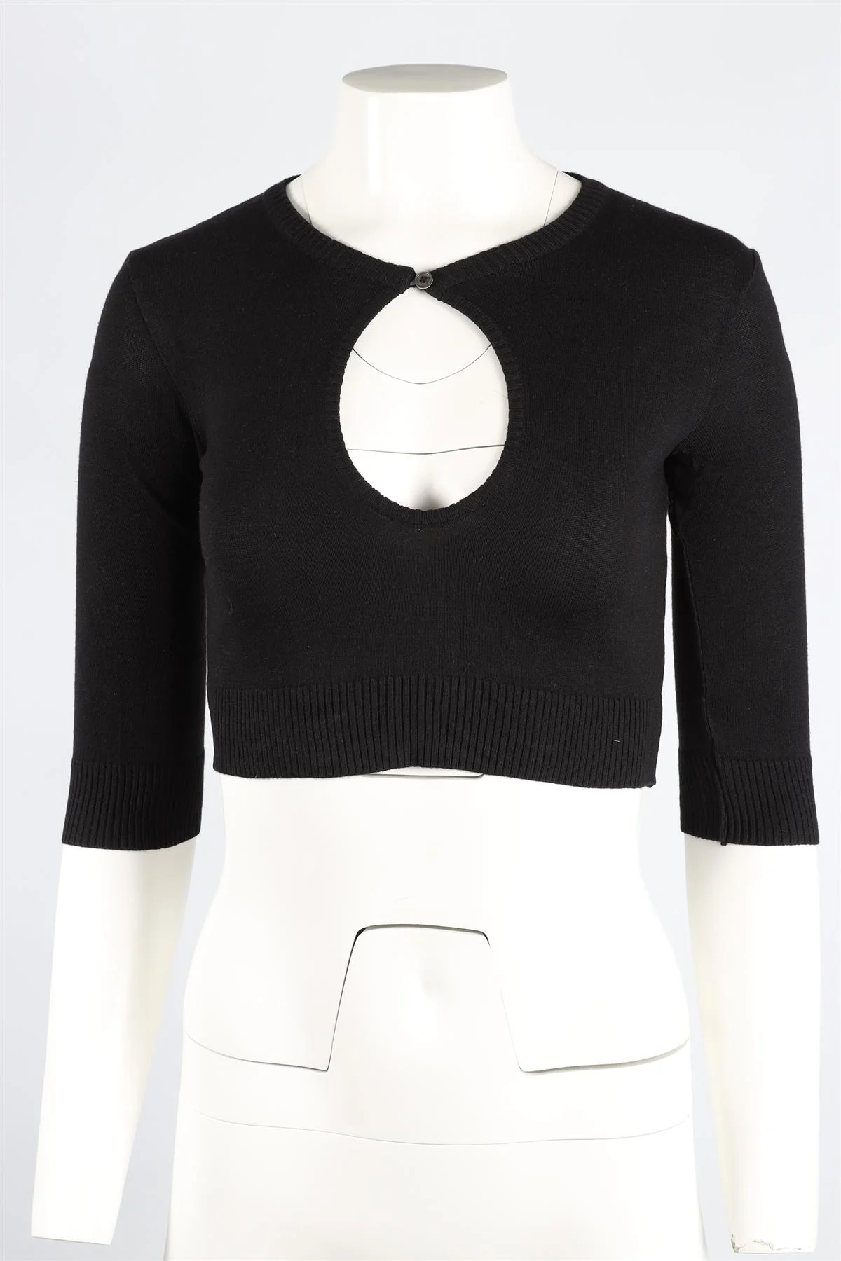 D&G BLACK CROPPED KNIT TOP IT 40 UK 8 - Image 2