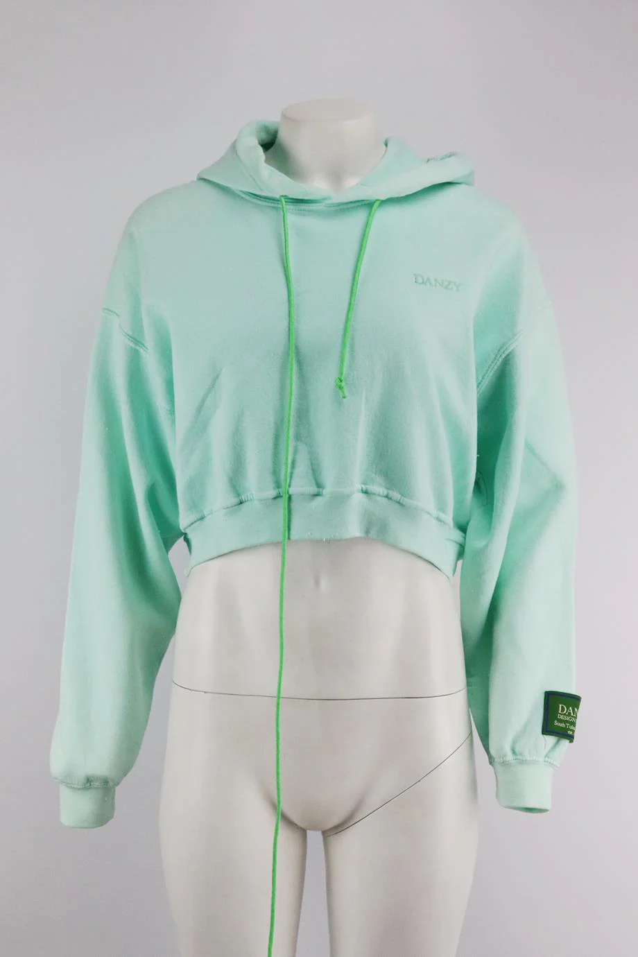 DANZY CROPPED COTTON JERSEY HOODIE MEDIUM - Image 2