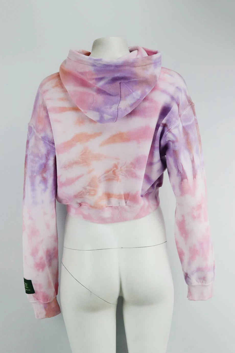 DANZY CROPPED TIE DYED COTTON JERSEY HOODIE MEDIUM - Image 4