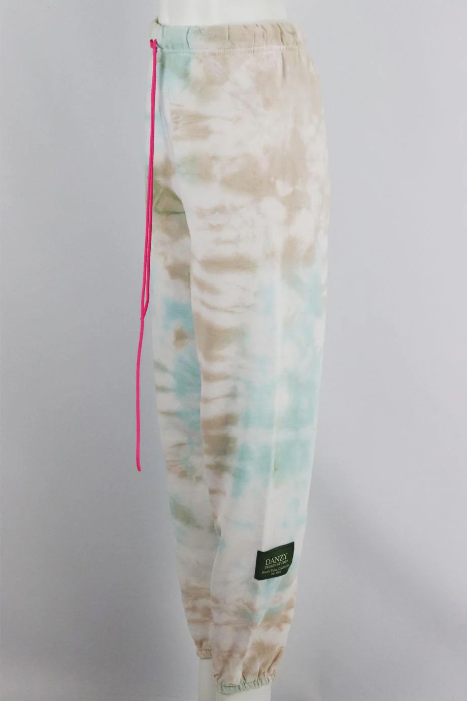 DANZY TIE DYED COTTON BLEND JERSEY TRACK PANTS SMALL - Image 3