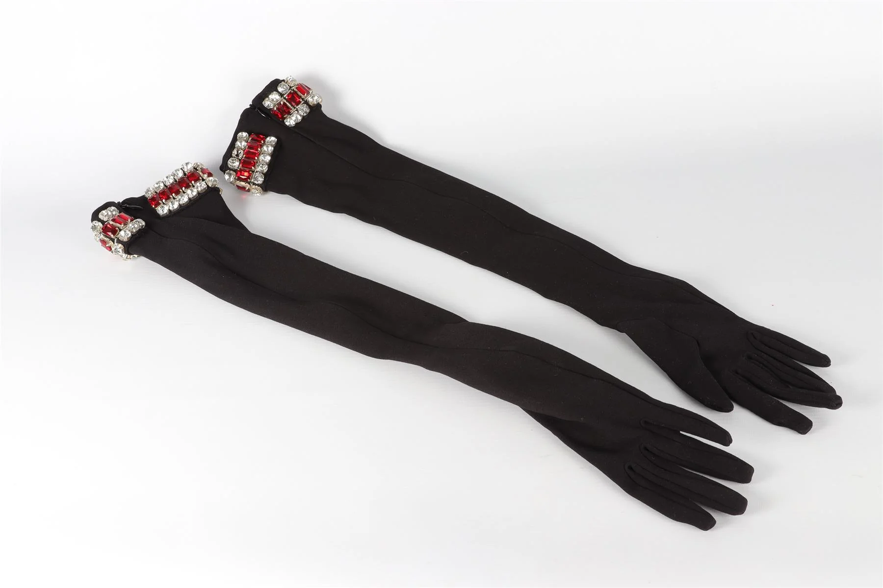 DAVID KOMA BLACK CRYSTAL AND JERSEY GLOVES MEDIUM - Image 5