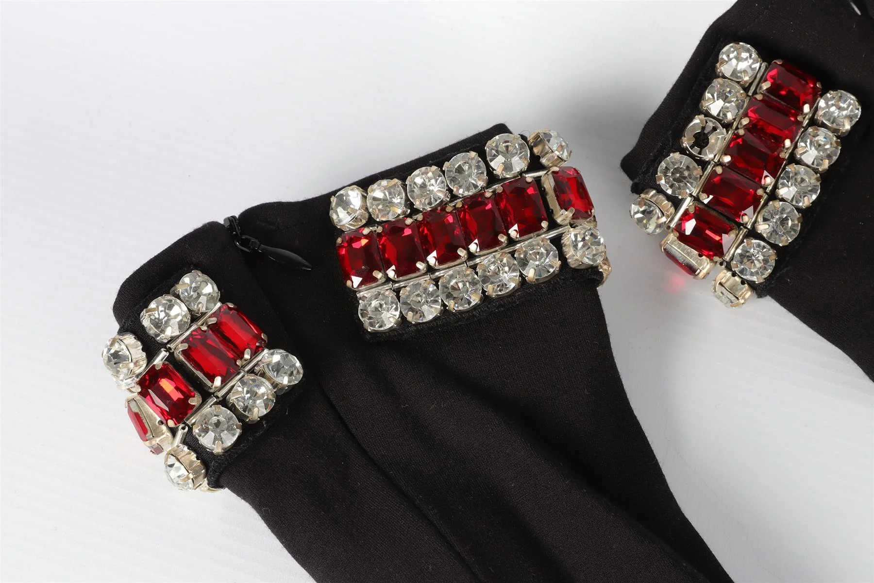 DAVID KOMA BLACK CRYSTAL AND JERSEY GLOVES MEDIUM - Image 6