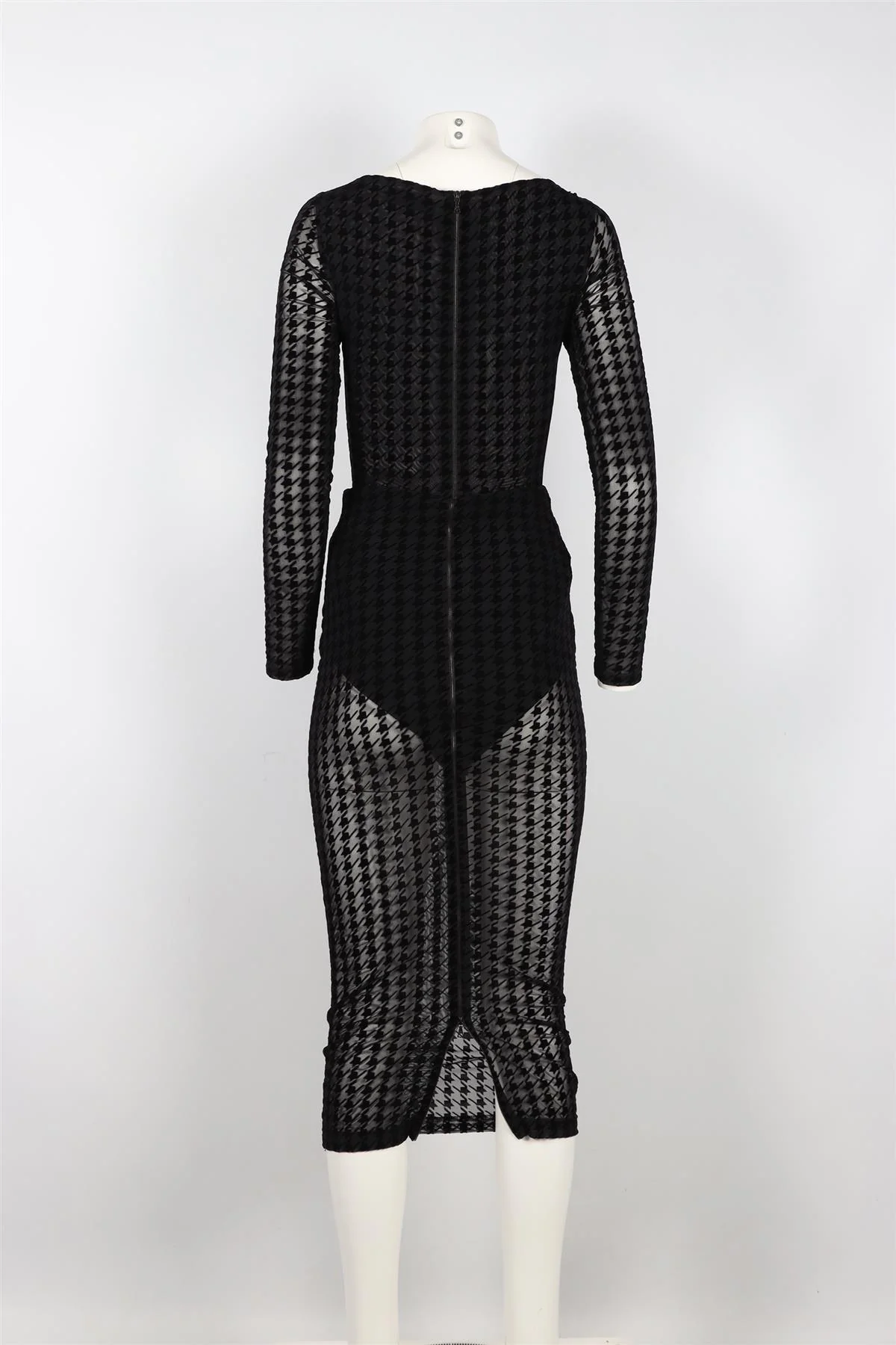 DAVID KOMA BLACK MESH MIDI DRESS UK 6 - Image 4