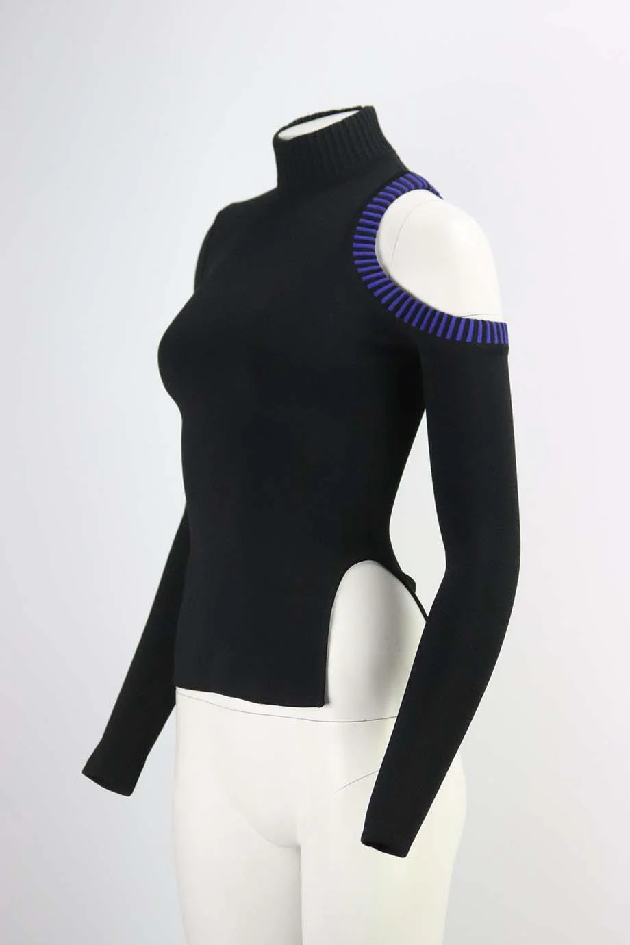 DAVID KOMA CUTOUT STRETCH KNIT TOP UK 8 - Image 3