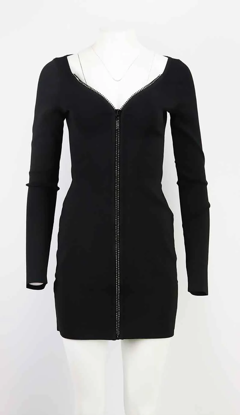 DAVID KOMA EMBELLISHED STRETCH KNIT MINI DRESS LARGE - Image 2