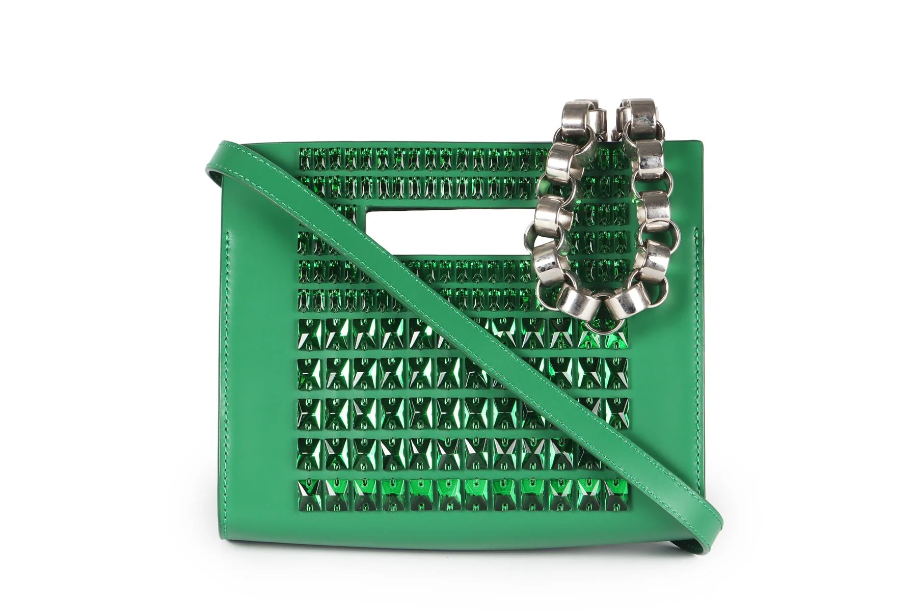 DAVID KOMA GREEN LEATHER SHOULDER BAG - Image 2