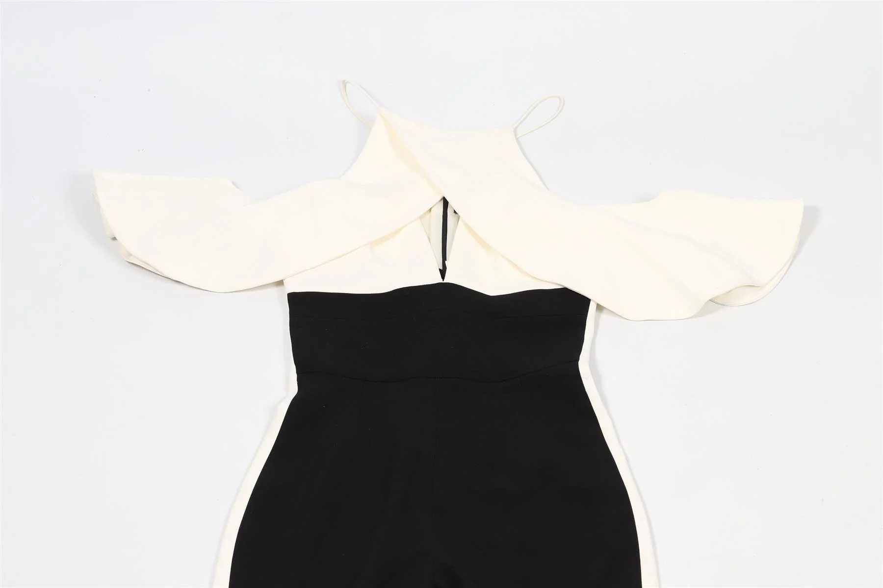 DAVID KOMA IVORY AND BLACK CREPE JUMPSUIT UK 8 - Image 3