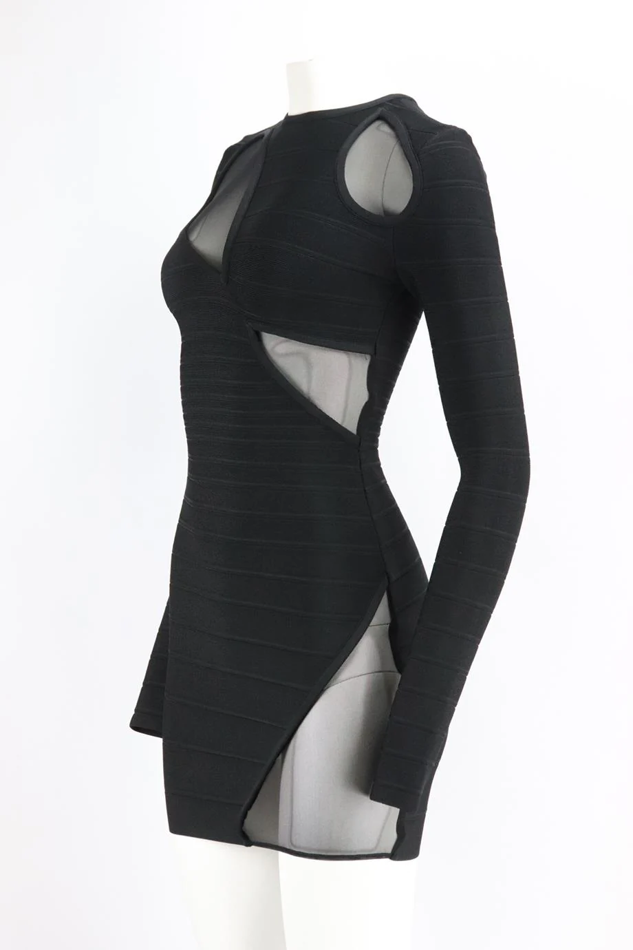 DAVID KOMA MESH PANELED BANDAGE MINI DRESS - Image 3