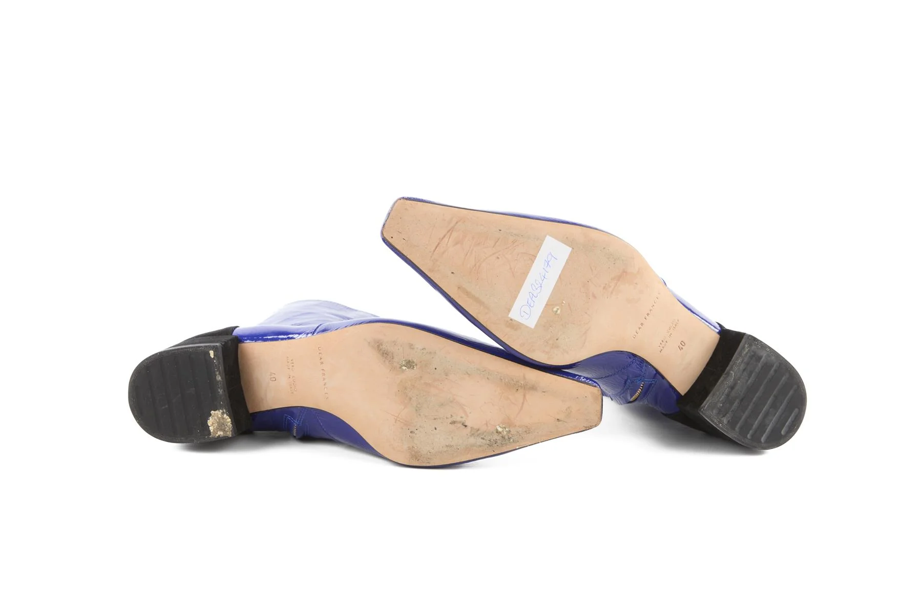 DEAR FRANCES BLUE PATENT LEATHER ANKLE BOOTS EU 40 UK 7 US 10 - Image 6
