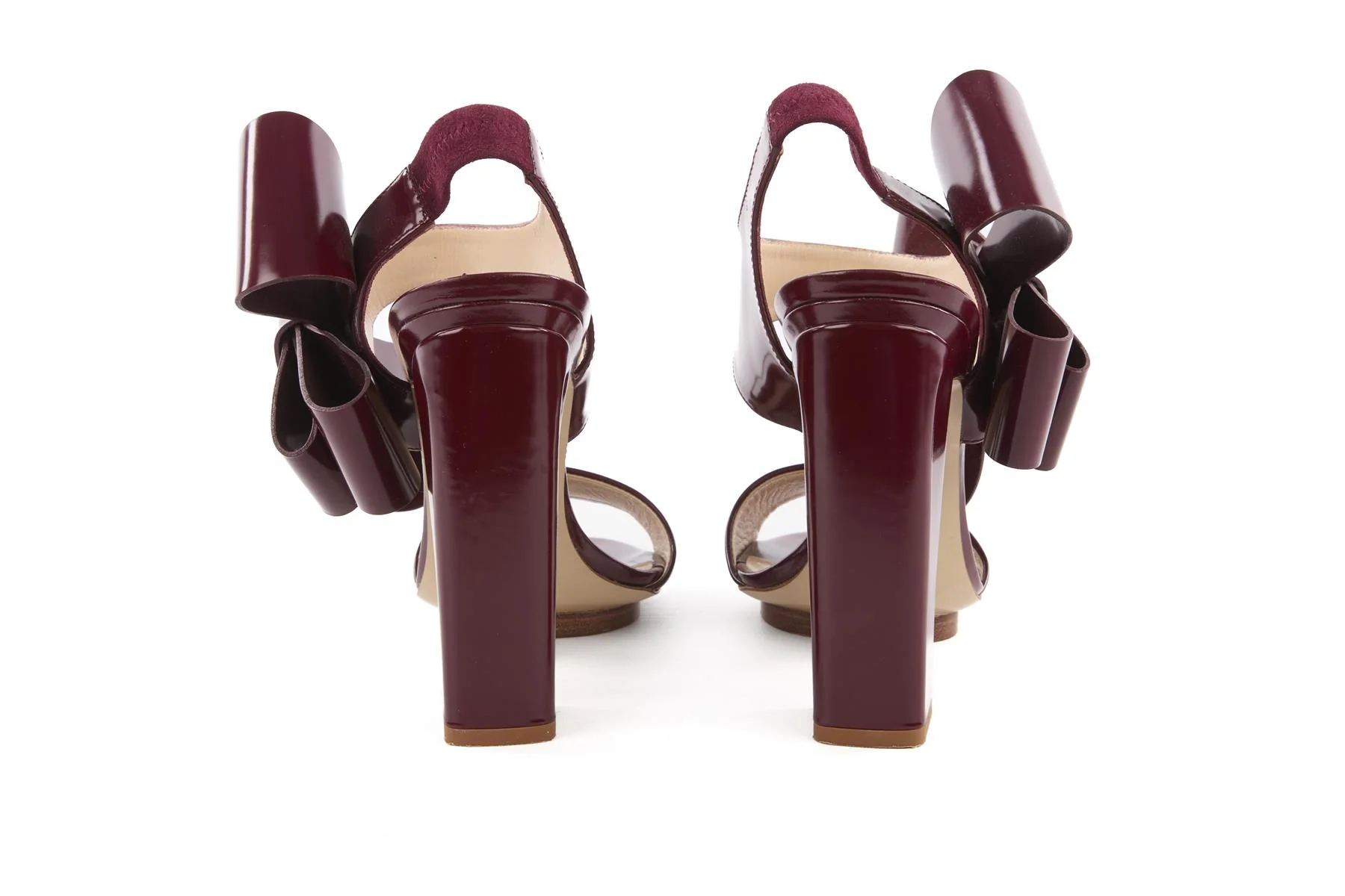 DELPOZO BURGUNDY LEATHER SANDALS EU 40 UK 7 US 10 - Image 5