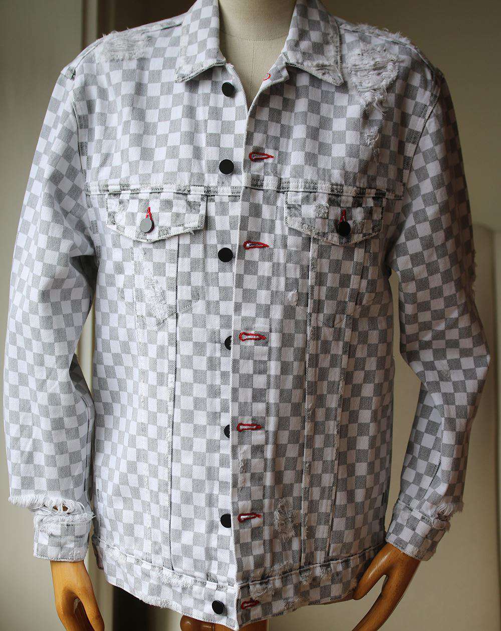 DENIM X ALEXANDER WANG DAZE CHECKERBOARD DENIM JACKET XSMALL - Image 3